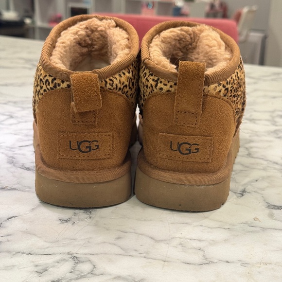 UGG Tan and Brown Leopard Ankle Boots - Picture 2 of 3
